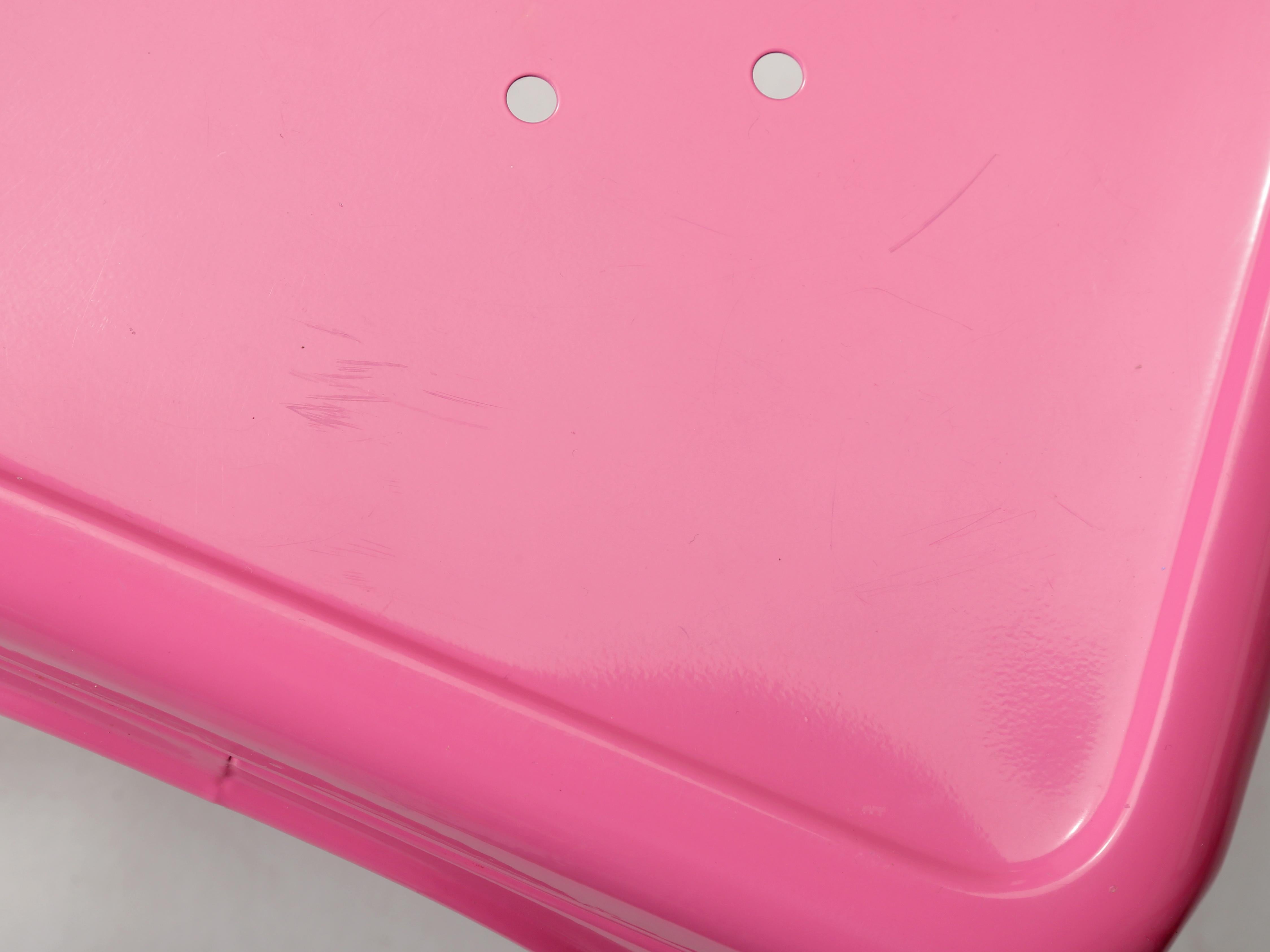 Contemporary Tolix Steel Stacking Chairs in a Wonderful Hot Bubble Gum Pink Set of (4) For Sale