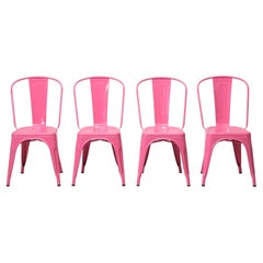 Sedie impilabili Tolix in acciaio in un meraviglioso colore rosa bubble gum (4)