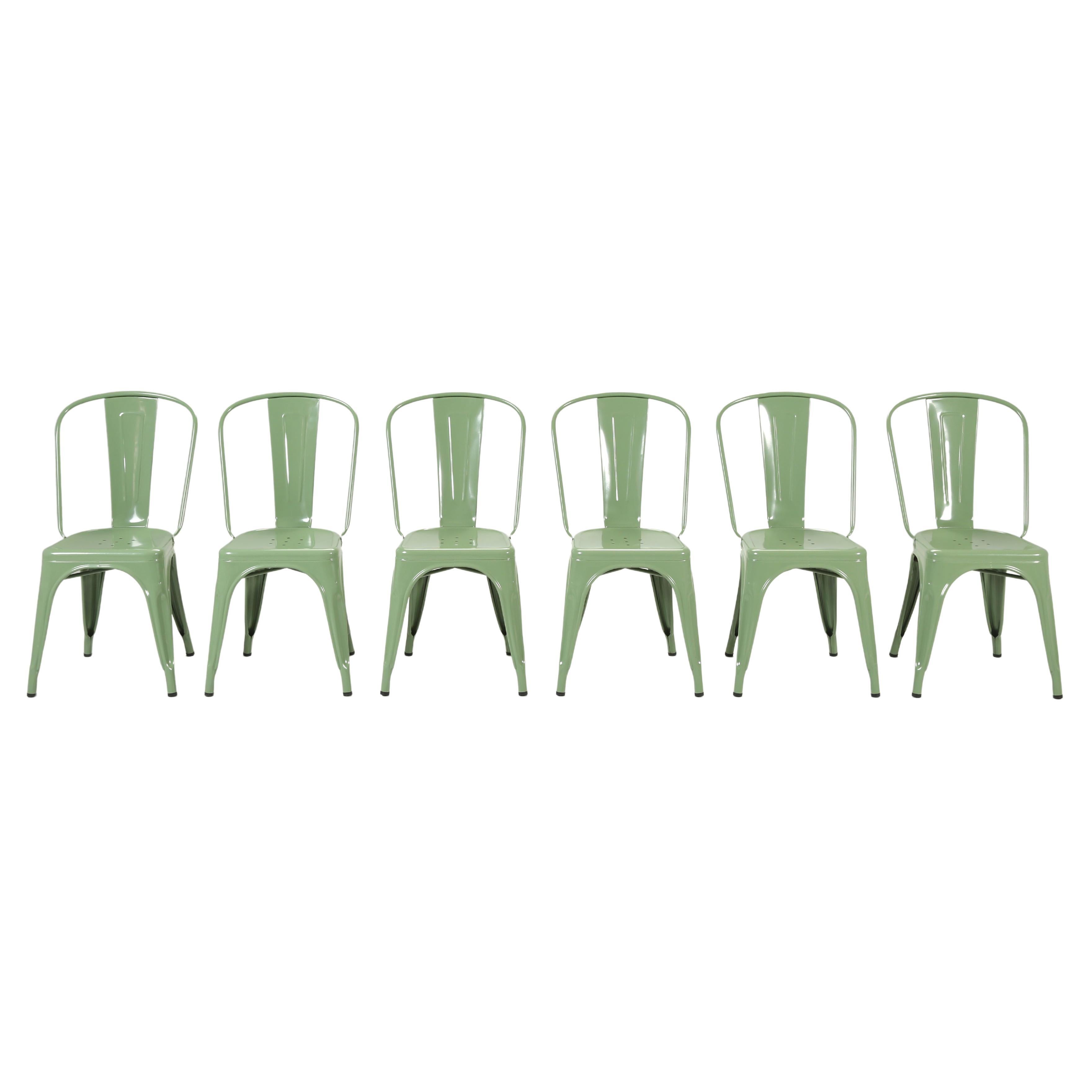 Tolix Steel Stacking Chairs Set '6' French Hundred's Available Showroom Samples