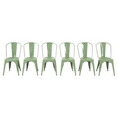 Used Tolix Steel Stacking Chairs Set '6' French Hundred's Available Showroom Samples