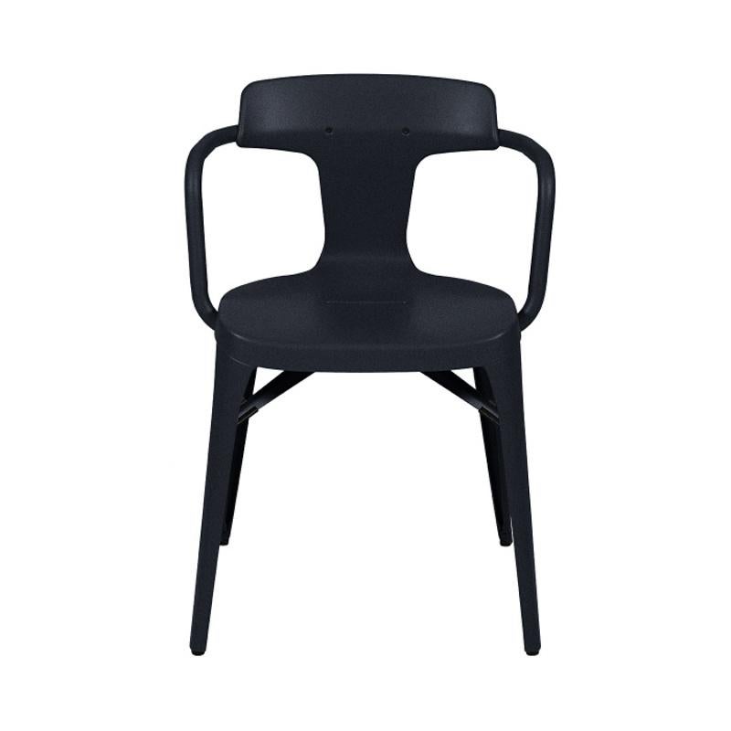 French Tolix T14 Chair Outdoor Painted in Night Blue For Sale