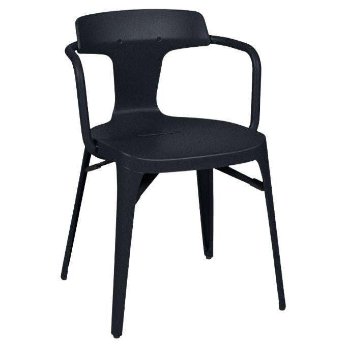 Tolix T14 Stuhl für den Außenbereich, bemalt in Nachtblau