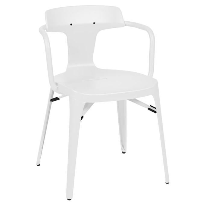 Chaise d'extérieur Tolix T14 peinte en blanc