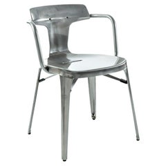 Tolix T14 Chair Outdoor Raw Steel in Glossy Raw Steel