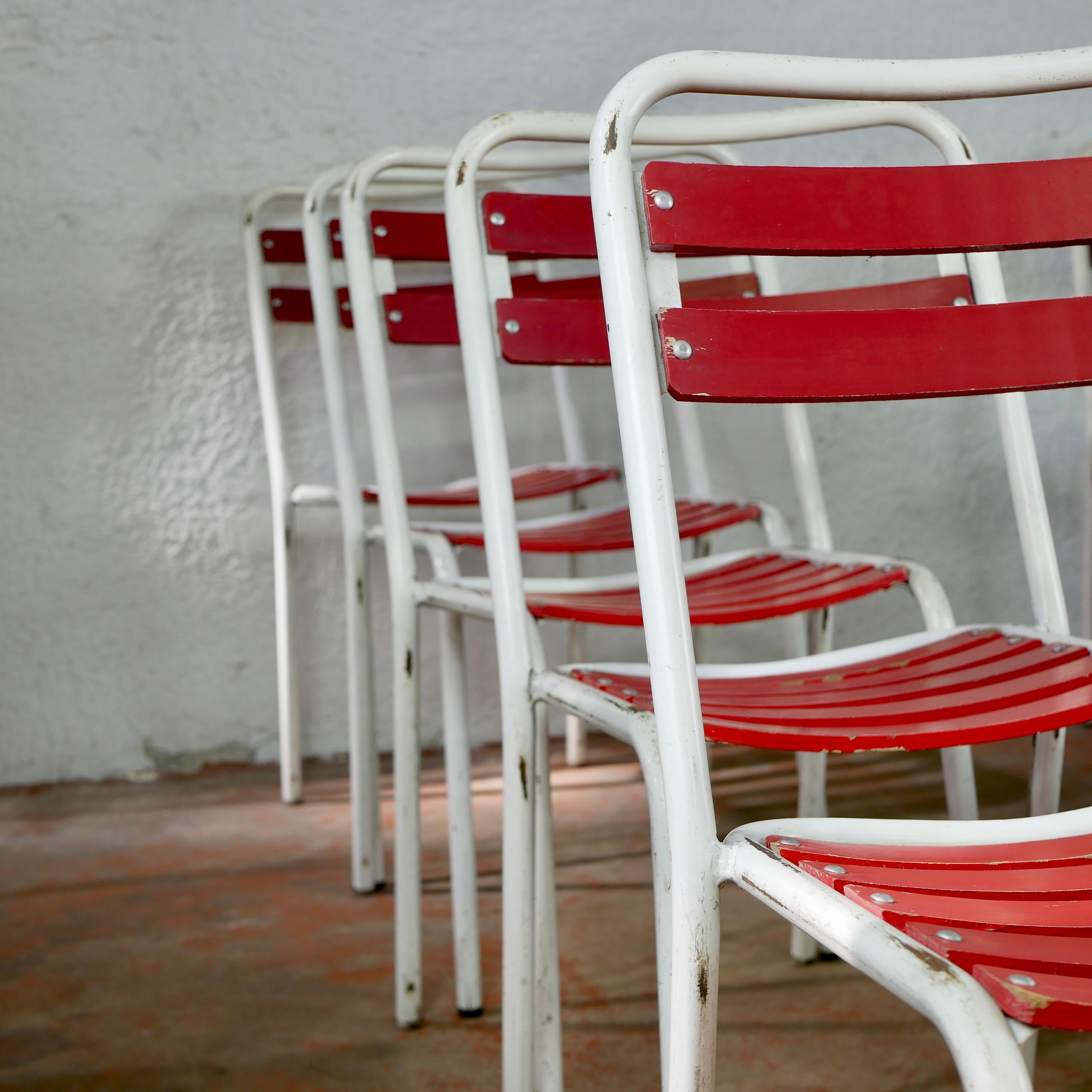 Tolix T2 Wood and Metal Chairs 6