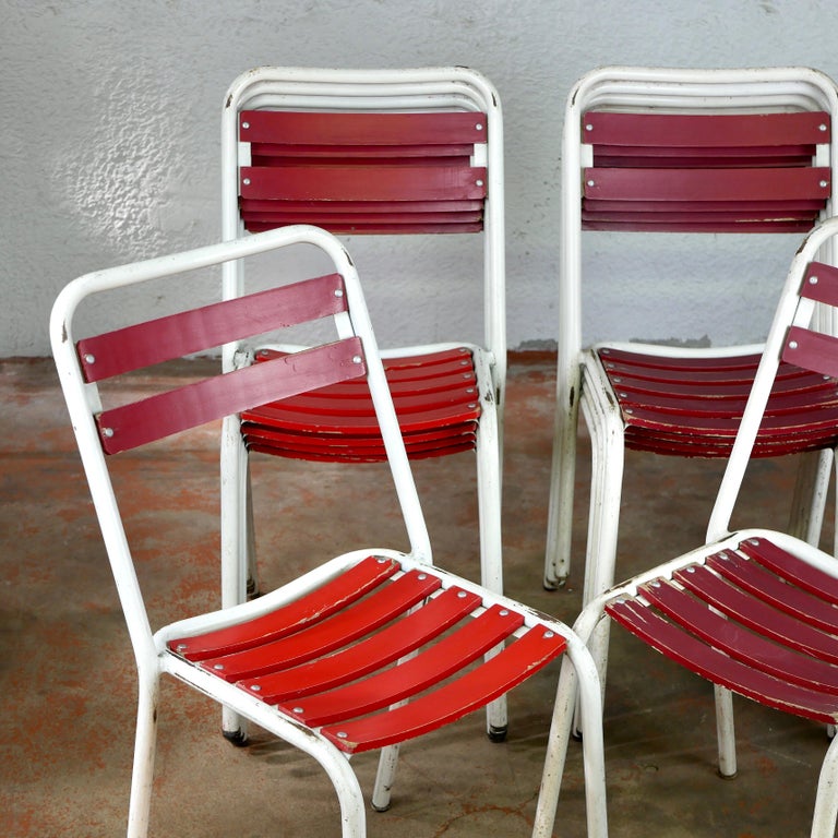 Mini Chaise En Métal Pour Poupée – Années 40 – Jouet Ancien – Tôle Pliante