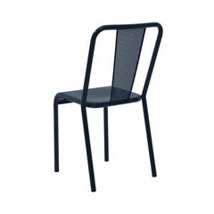 Tolix T37 Chair Perforated Outdoor Painted in Night Blue