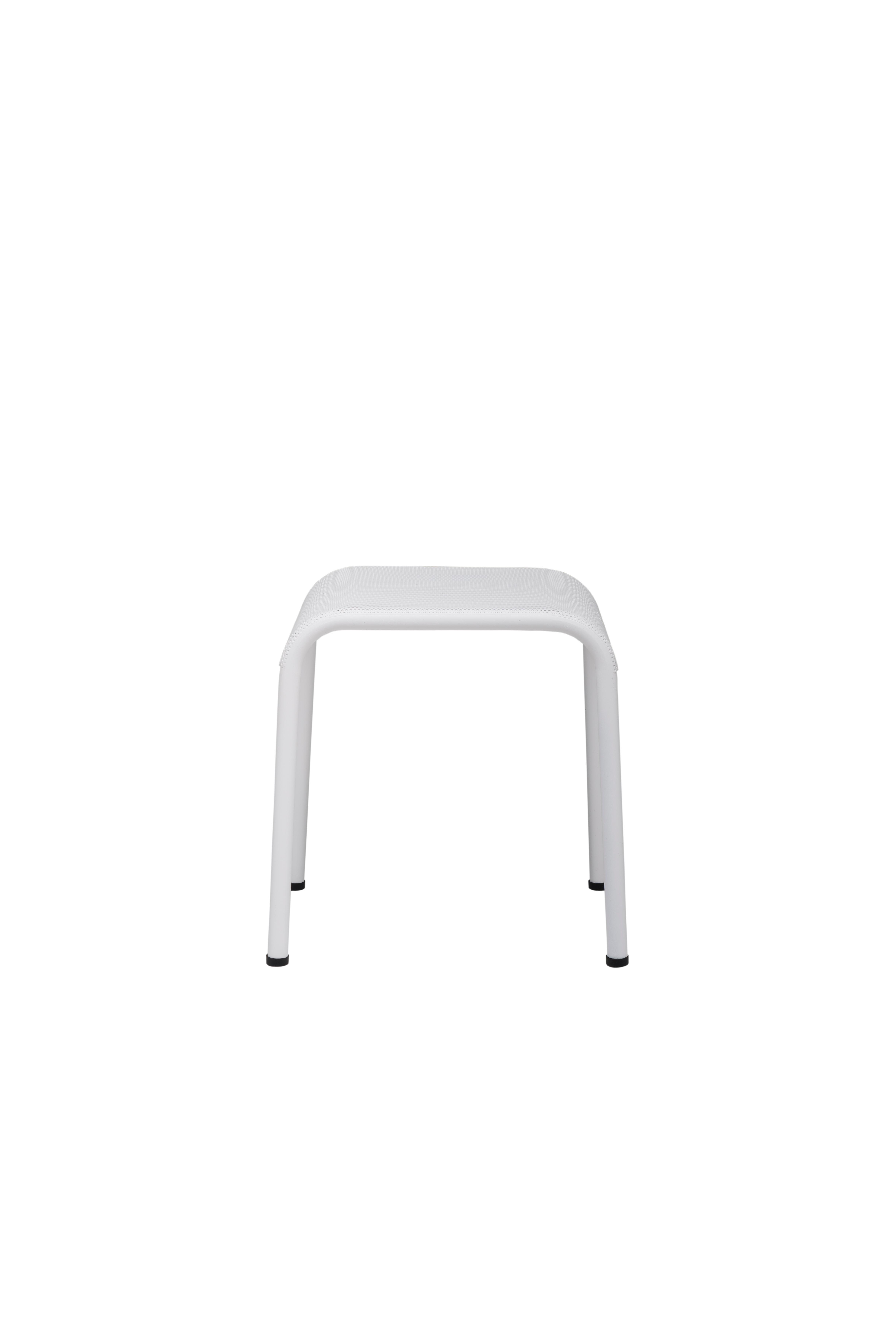 French Tolix T37 Stool Perforated Outdoor Painted in White For Sale