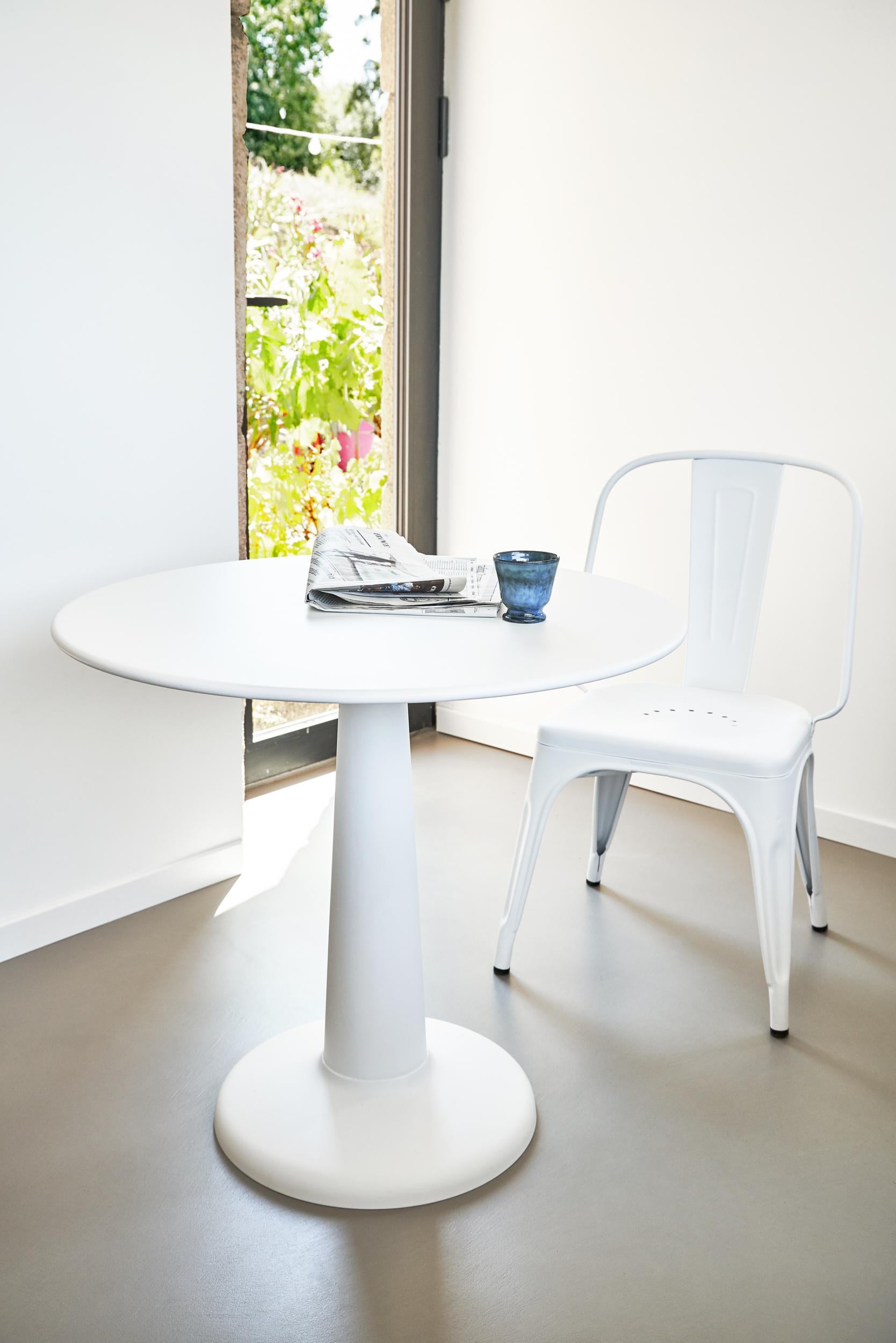 Painted Tolix Table G in Steel with Marble Top by Kilian Schindler, US For Sale