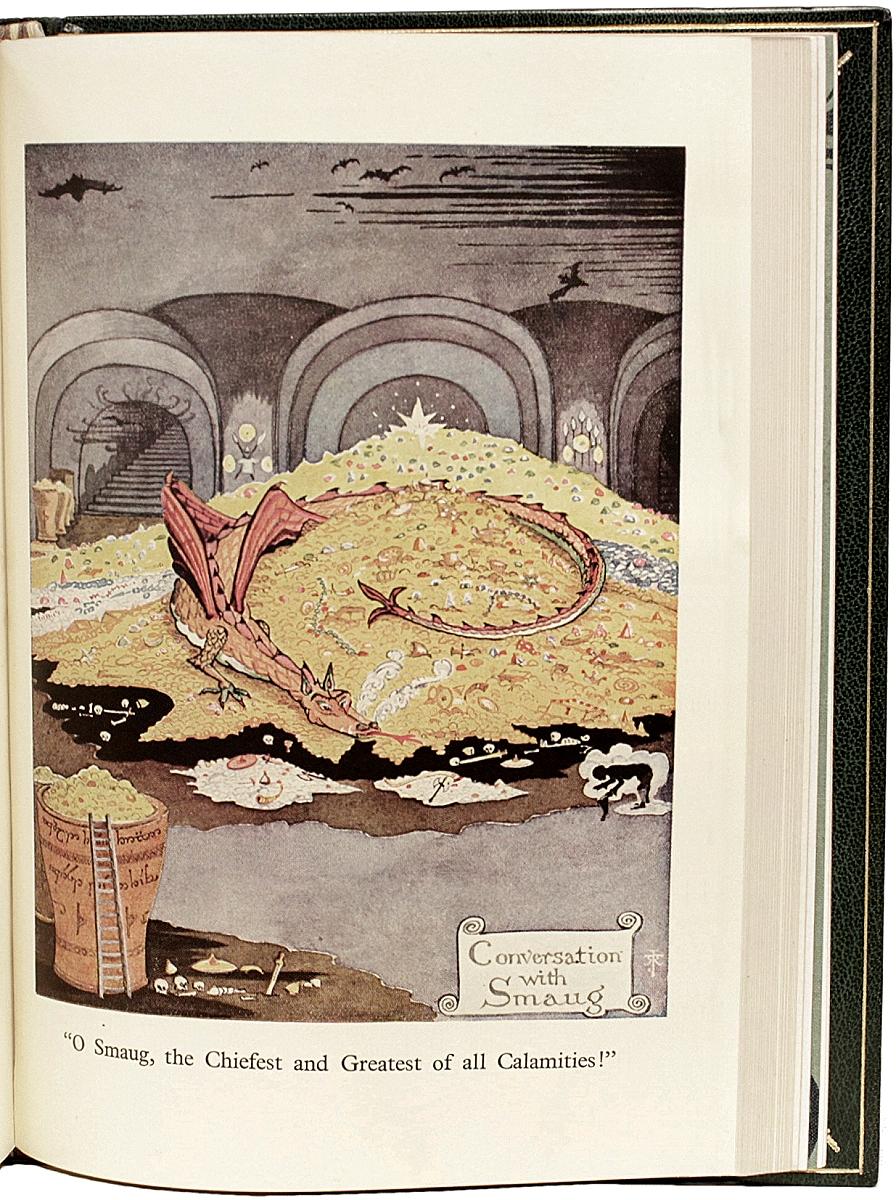 TOLKIEN. The Hobbit. 1937 - 1ère édition E.D. 2e impression - LA PLUS GRANDE AVEC LES plaques de couleur ! Excellent état - En vente à Hillsborough, NJ