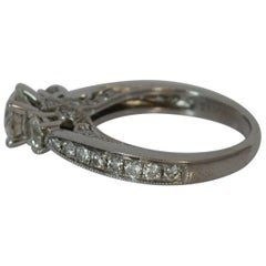 Tolkowsky 1.37 Carat Diamond 18 Carat White Gold Trilogy Ring