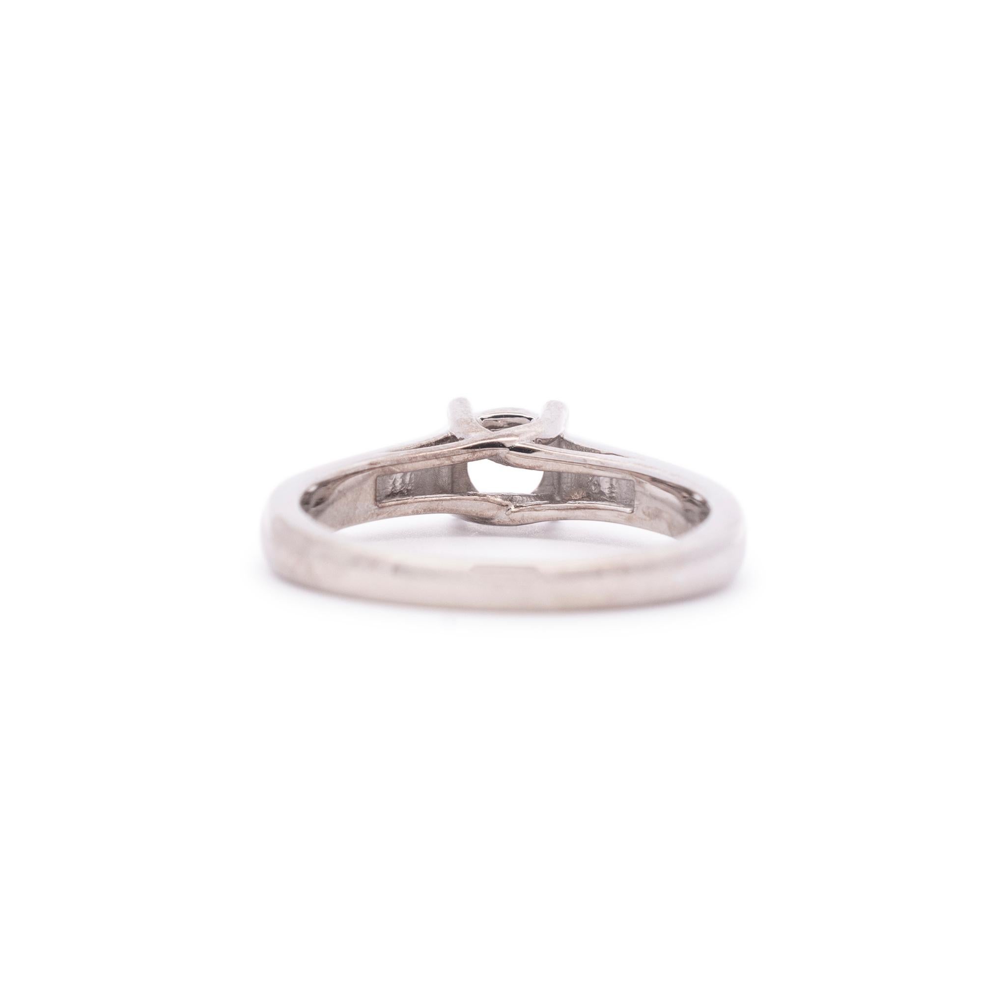 Women's Tolkowsky 14K White Gold Semi Mount Engagement Ring