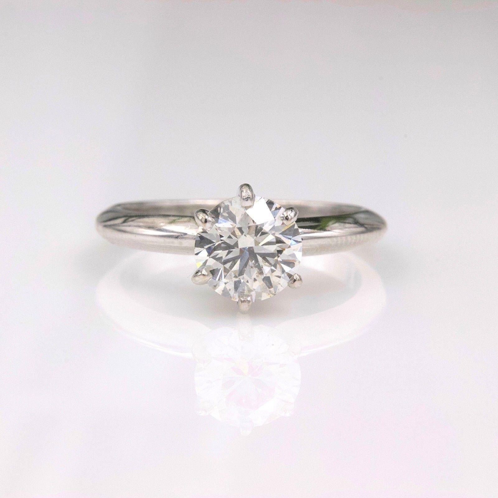 Tolkowsky Diamond Engagement Ring Ideal Cut Round 0.97 Carat 14 Karat White Gold 2