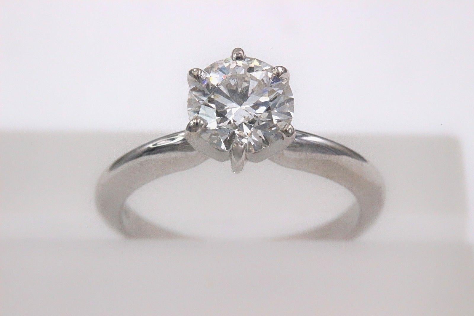Tolkowsky Diamond Engagement Ring Ideal Cut Round 0.97 Carat 14 Karat White Gold In Excellent Condition In San Diego, CA