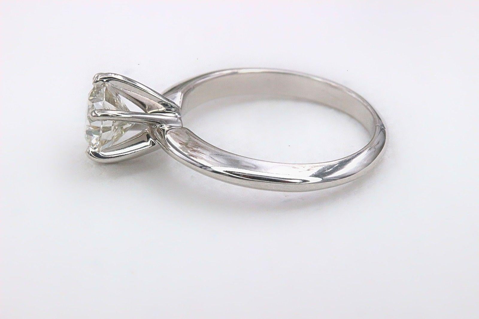 Tolkowsky Diamond Engagement Ring Ideal Cut Round 0.97 Carat 14 Karat White Gold 1