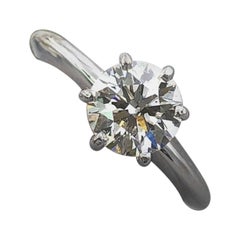 Tolkowsky Diamant-Verlobungsring Ideal-Schliff, rund 0,97 Karat 14 Karat Weißgold