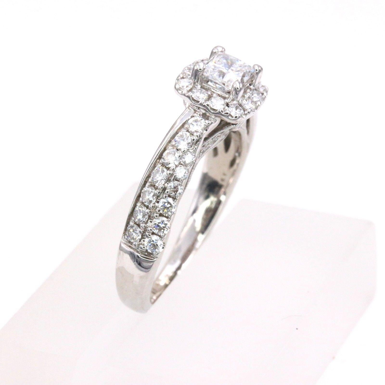 Tolkowsky Diamond Engagement Ring Princess 1.20 Carat F SI2 14 Karat White Gold Damen