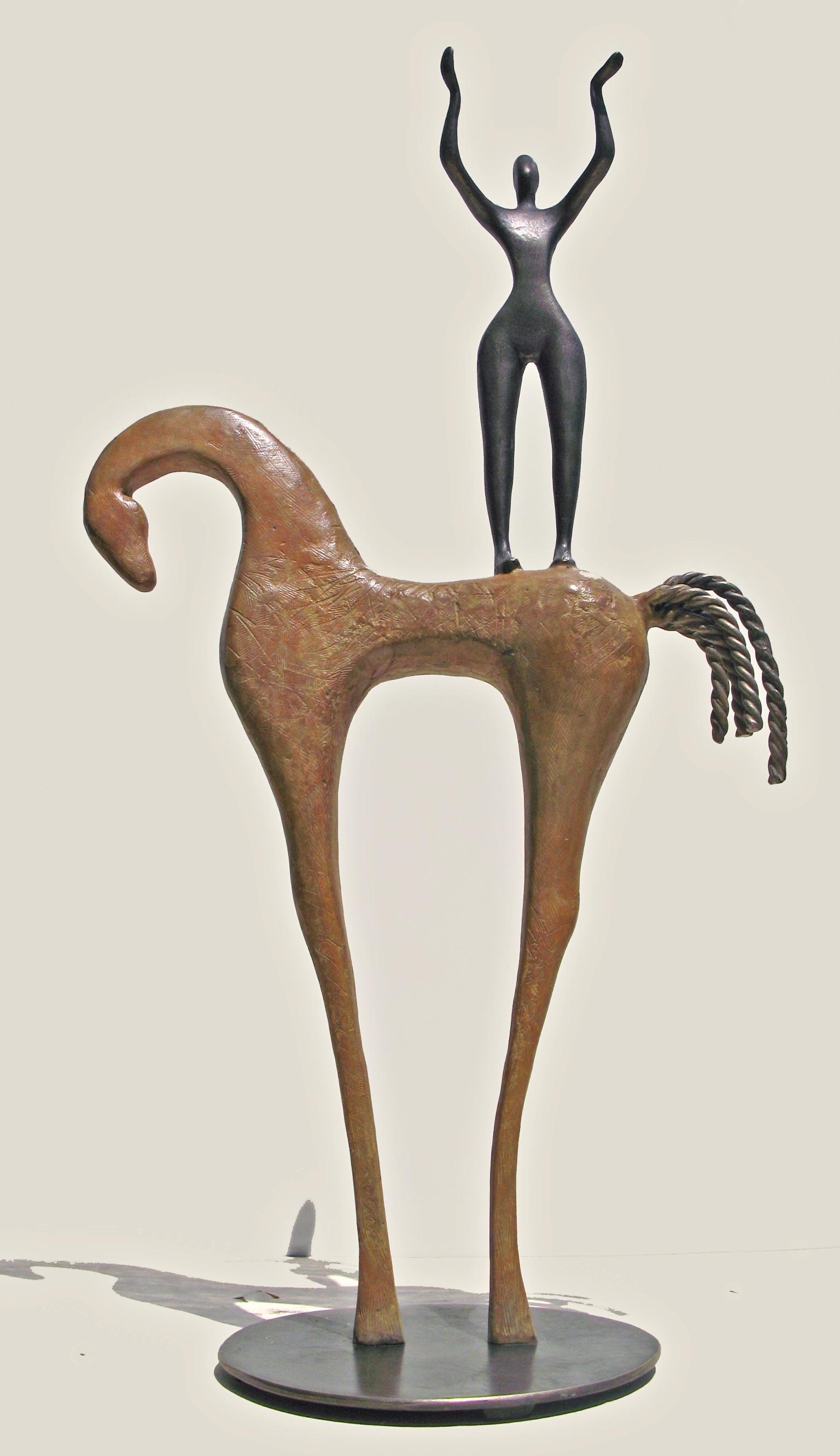 Tolla Inbar, Pegasus,  sculpture en bronze, cheval, aide mutuelle, sculpture spirituelle, artiste international, artiste israélien, sculpture figurative, art