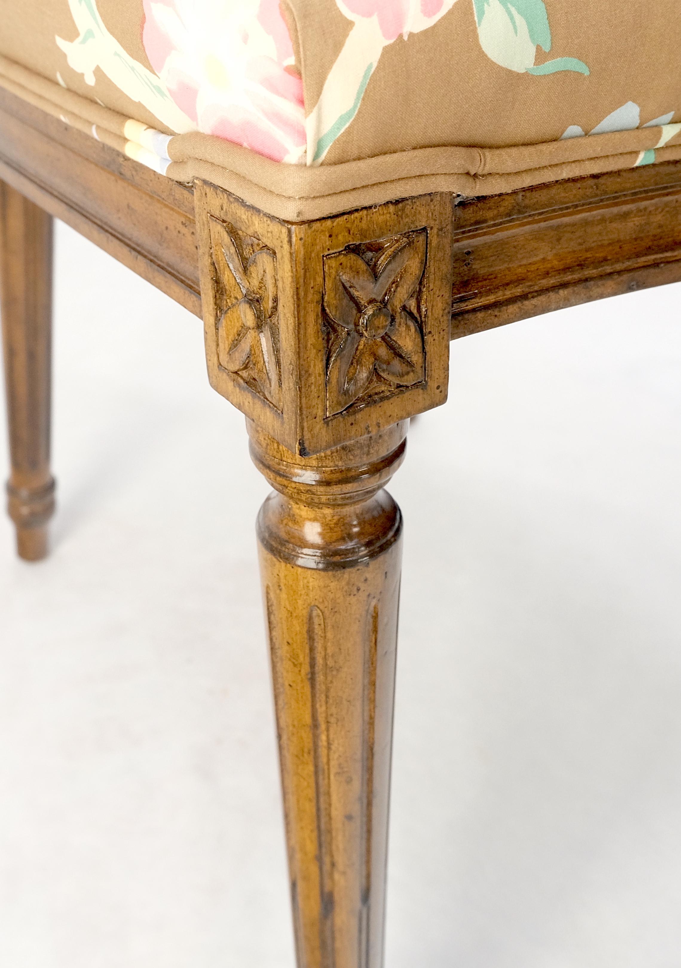 Tolled Leather Top Game Table 4 New Upholstery French Matching Dining Chairs 5 Pieces Set MINT!