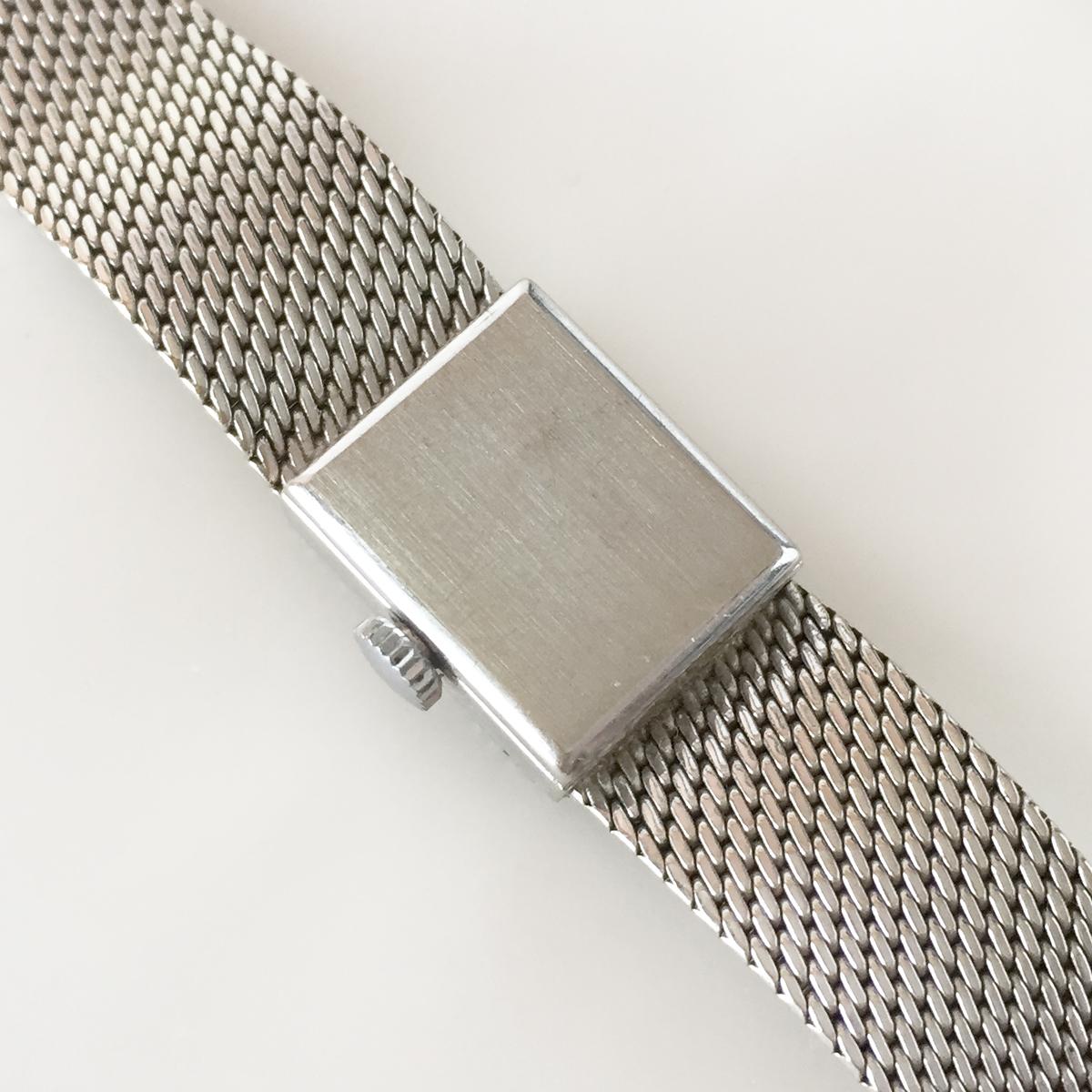 Round Cut TOLLET: 18k white gold Incablock Swiss made ladies watch with mesh bracelet For Sale