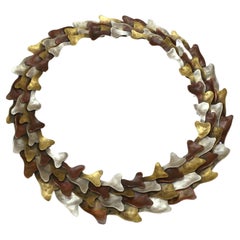 Handgefertigte Statement-Halskette „Toloache“ aus gemischten Metallen von Eduardo Herrera