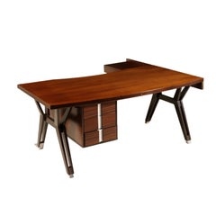 Tolomeo Desk by Ico Parisi for MIM Wood Veneer Vintage, Italy, 1960s
