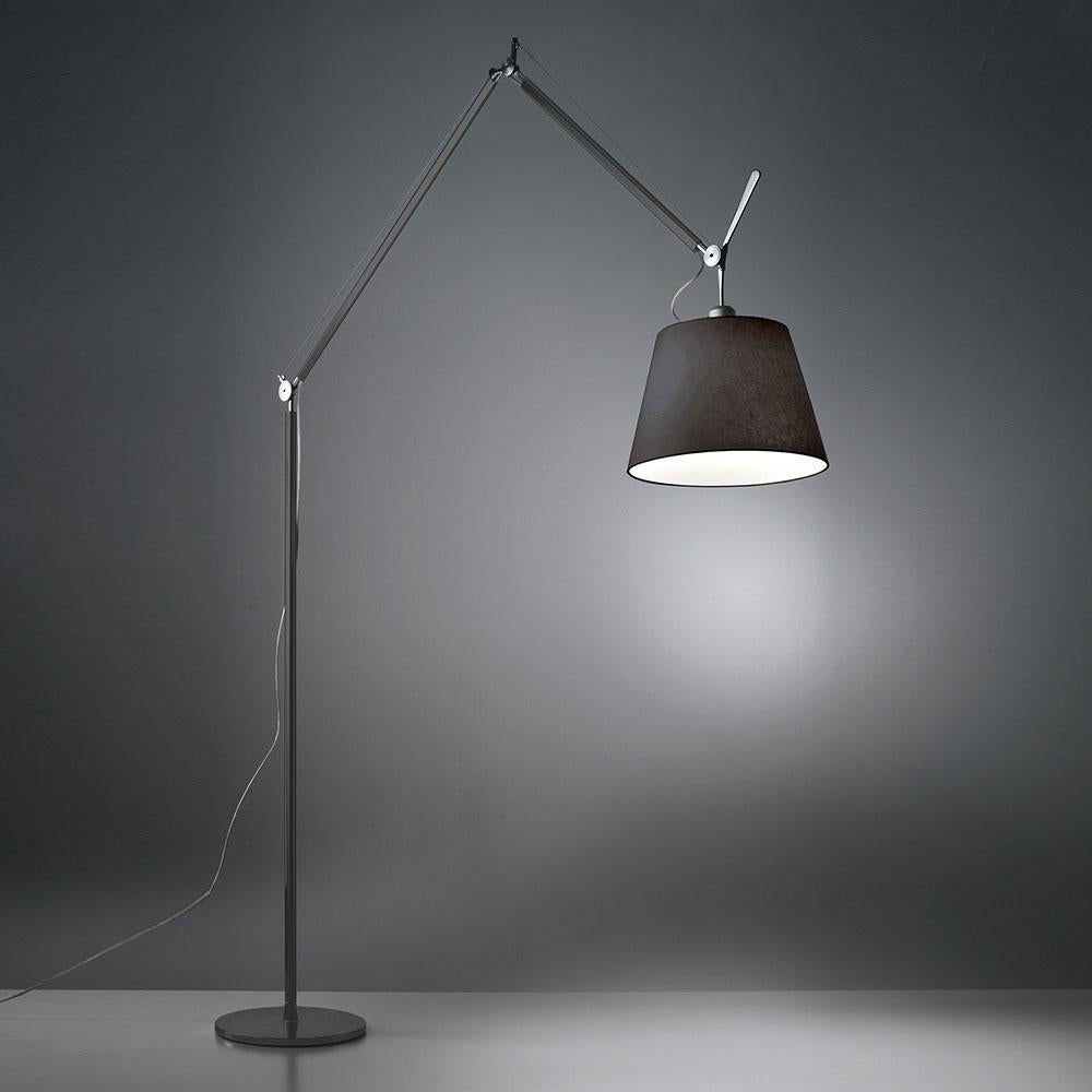 Modern Tolomeo Mega Black Fiber Floor Lamp by Michele De Lucchi & Giancarlo Fassina For Sale