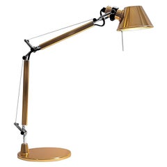 Tolomeo Micro Lamp with Gold Base by Michele De Lucchi & Giancarlo Fassina