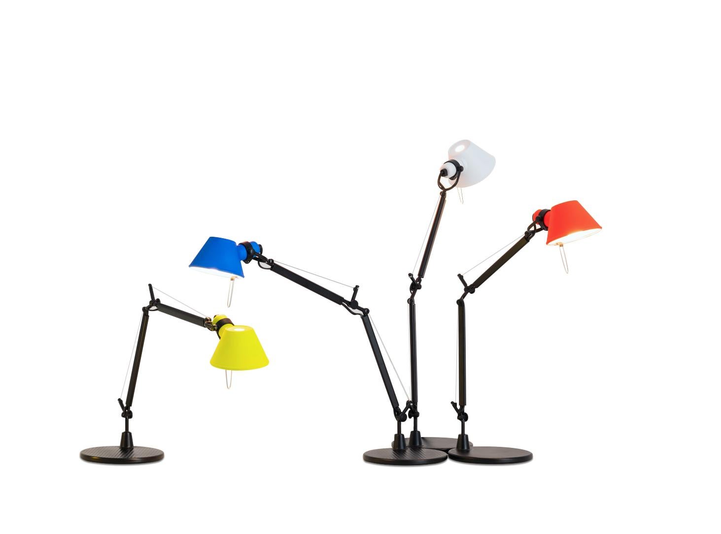 Italian Tolomeo Micro Table Lamp in Black & Coral by Michele de Lucchi & Giancarlo Fassi For Sale