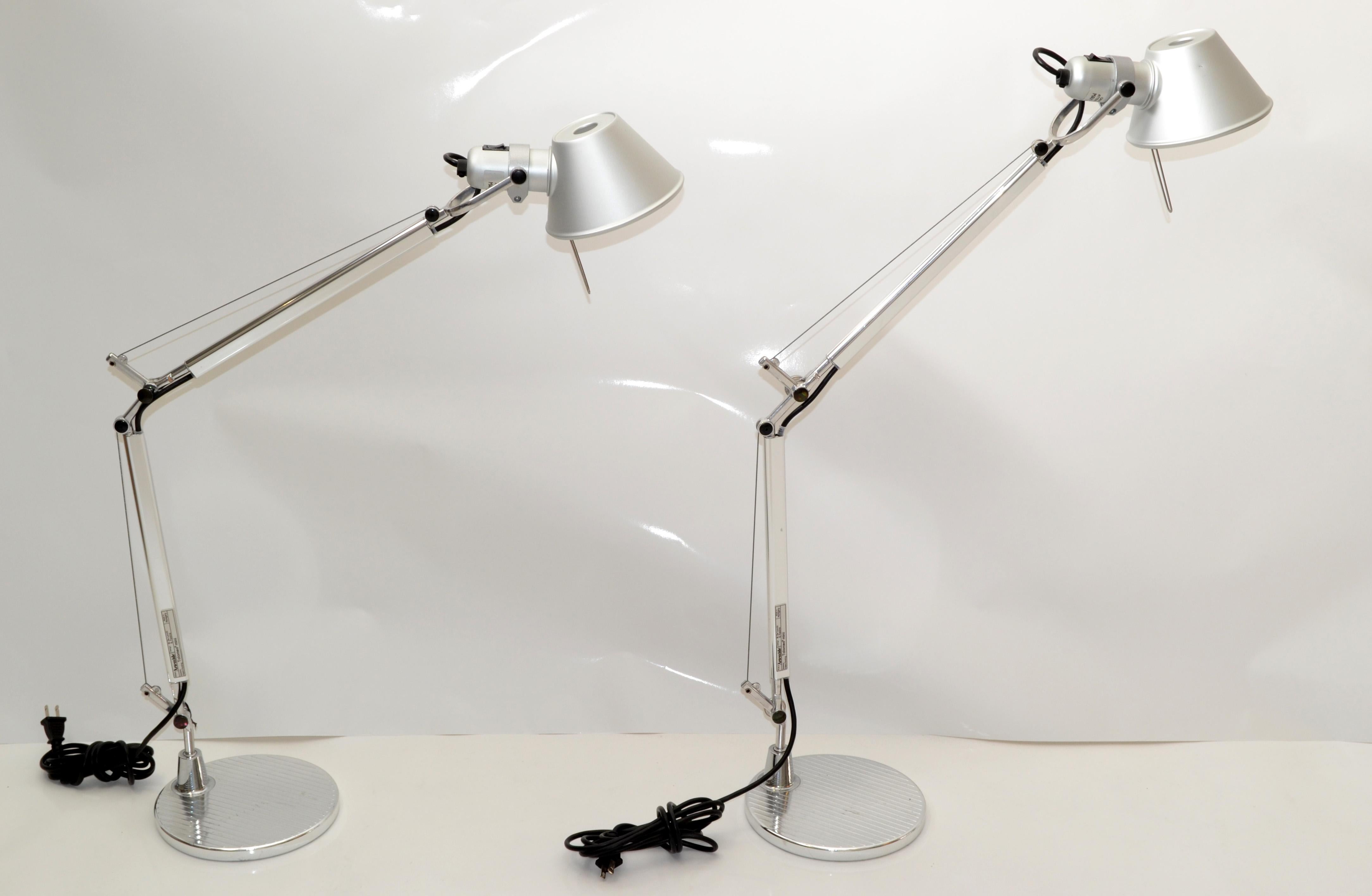 Modern Tolomeo Mini Table Lamp Fassina De Lucchi Pair of Desk Light for Artemide, Italy For Sale