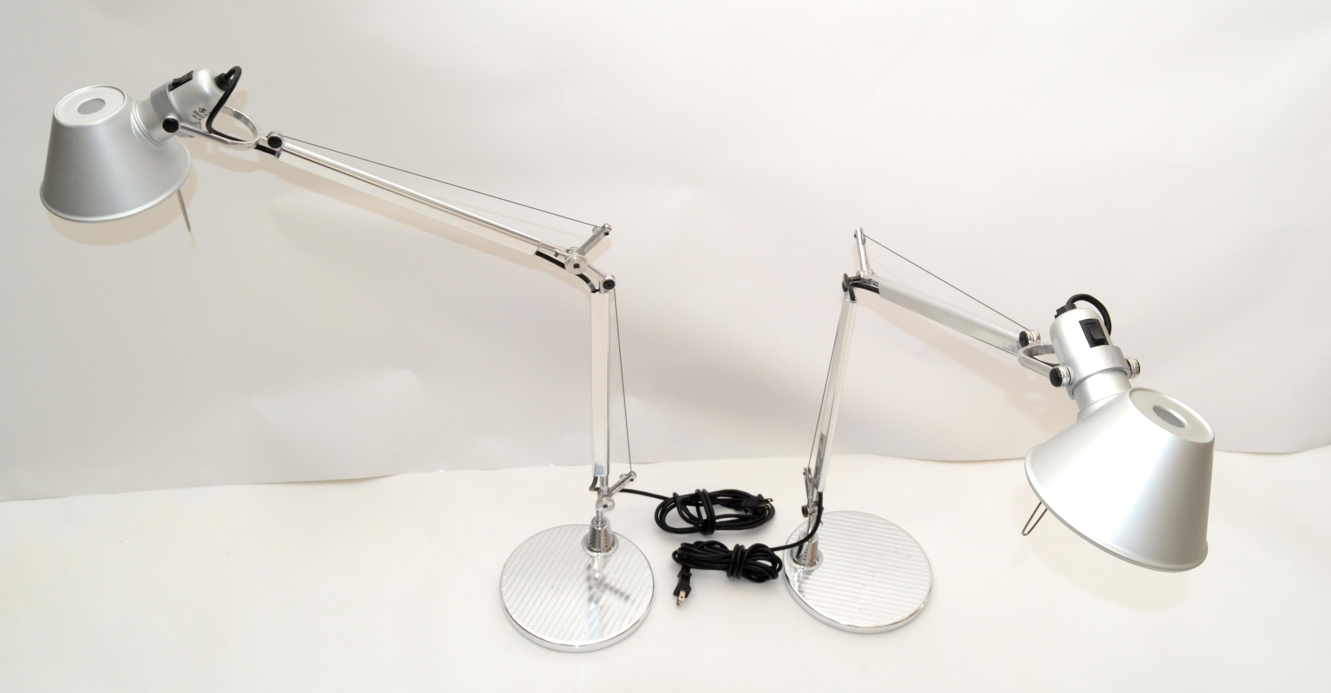 Italian Tolomeo Mini Table Lamp Fassina De Lucchi Pair of Desk Light for Artemide, Italy For Sale