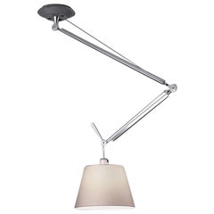 Lampe à suspension Tolomeo Off-Center Gray de 35,5 cm de diamètre par Michele De Lucchi & Giancarlo Fassina