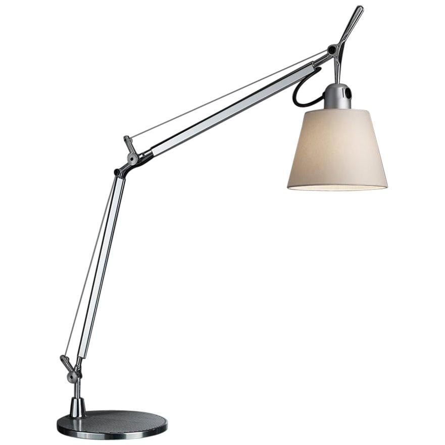 Tolomeo Silver and Parch Lamp with Base by Michele De Lucchi & Giancarlo Fassina For Sale