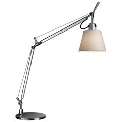 Tolomeo Silver and Parch Lamp with Base by Michele De Lucchi & Giancarlo Fassina