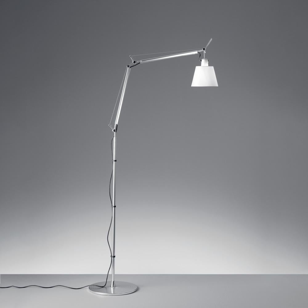 Stehlampe Tolomeo Silber & Pfirsich von Michele De Lucchi & Giancarlo Fassina (Moderne) im Angebot