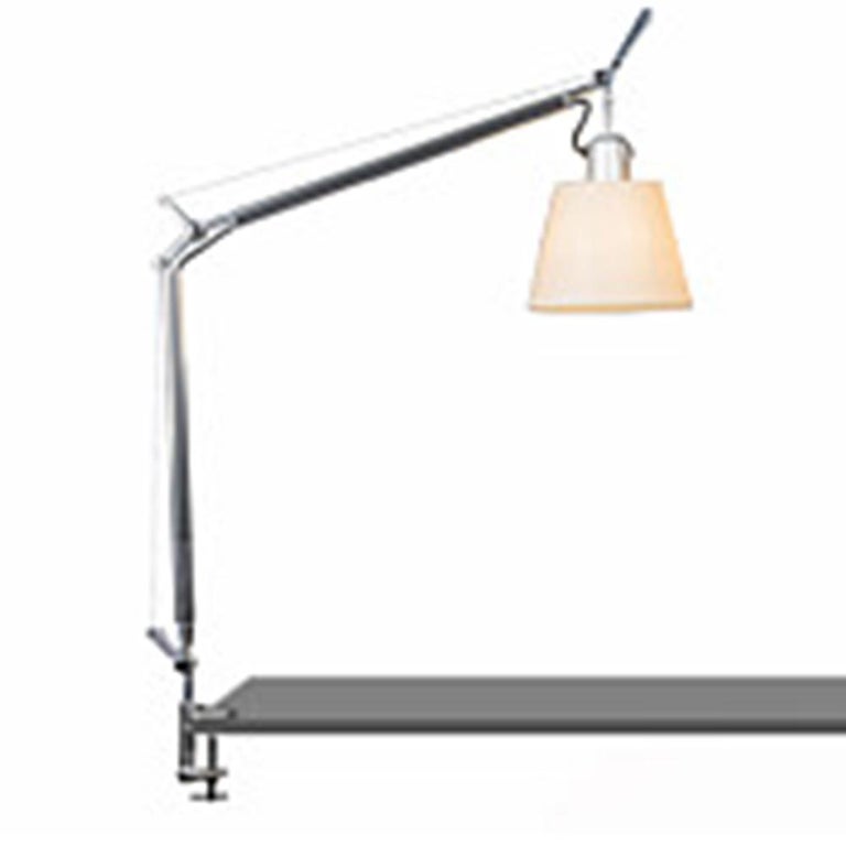 Tolomeo Silver and Parch Lamp with Clamp by Michele De Lucchi and Giancarlo  Fassina For Sale at 1stDibs