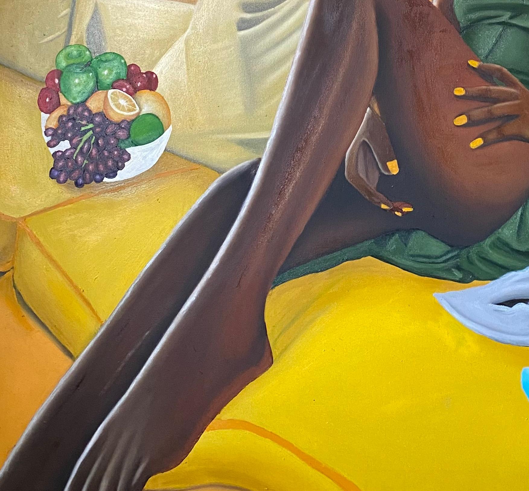 Zona di comfort 1 - Figurative Painting Grigio di Tolulope Adigbo