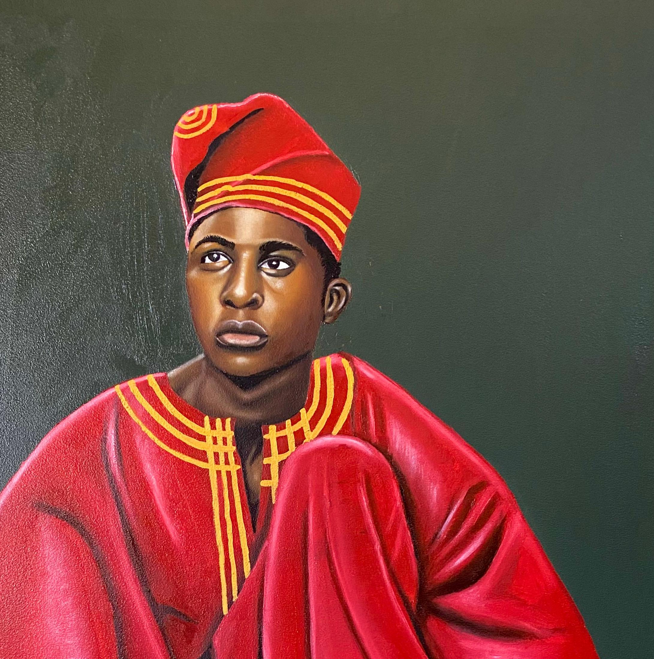 Contemplating Abundance - Contemporary Painting by Tolulope Adigbo