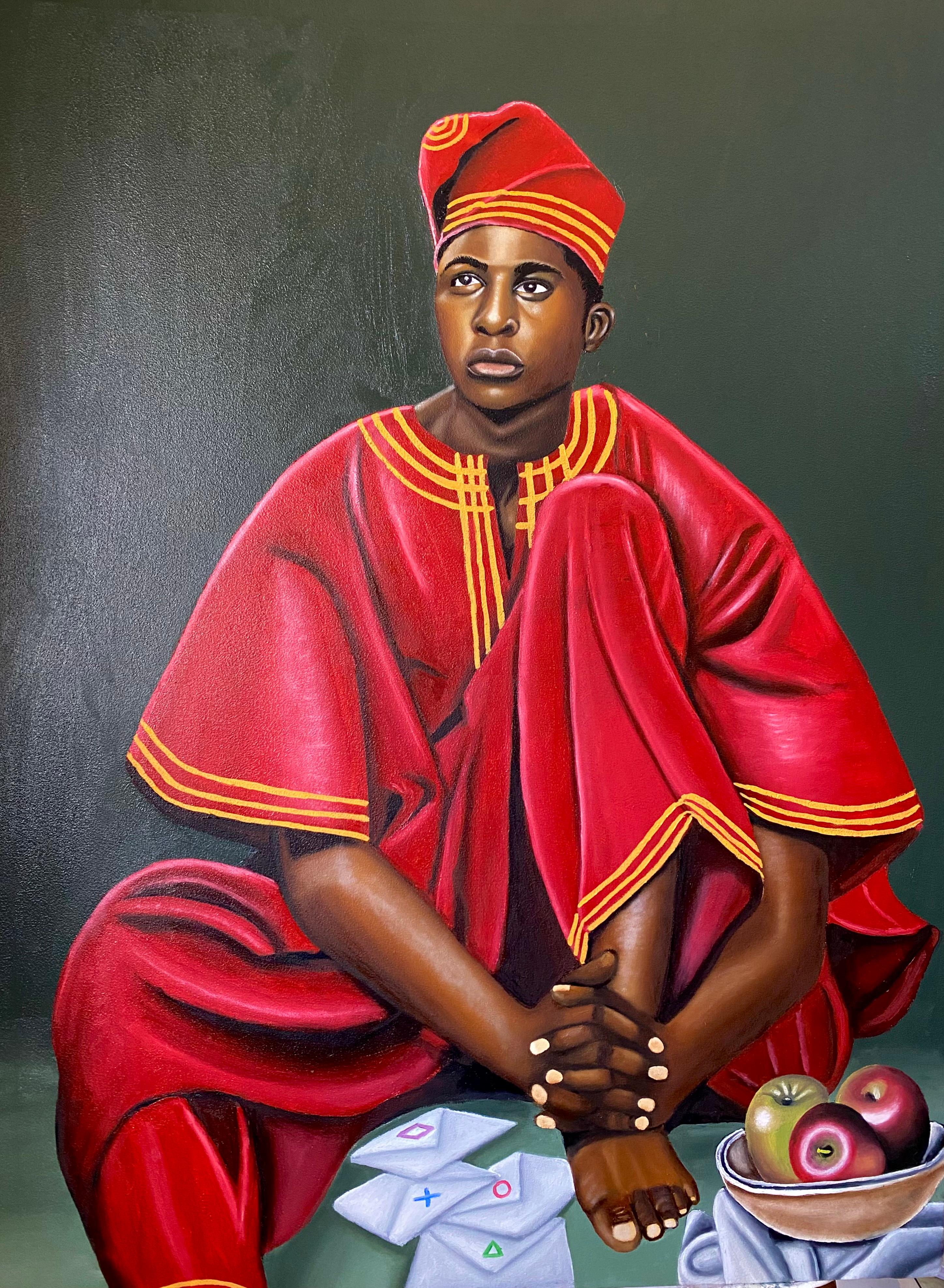 Tolulope Adigbo Figurative Painting - Contemplating Abundance