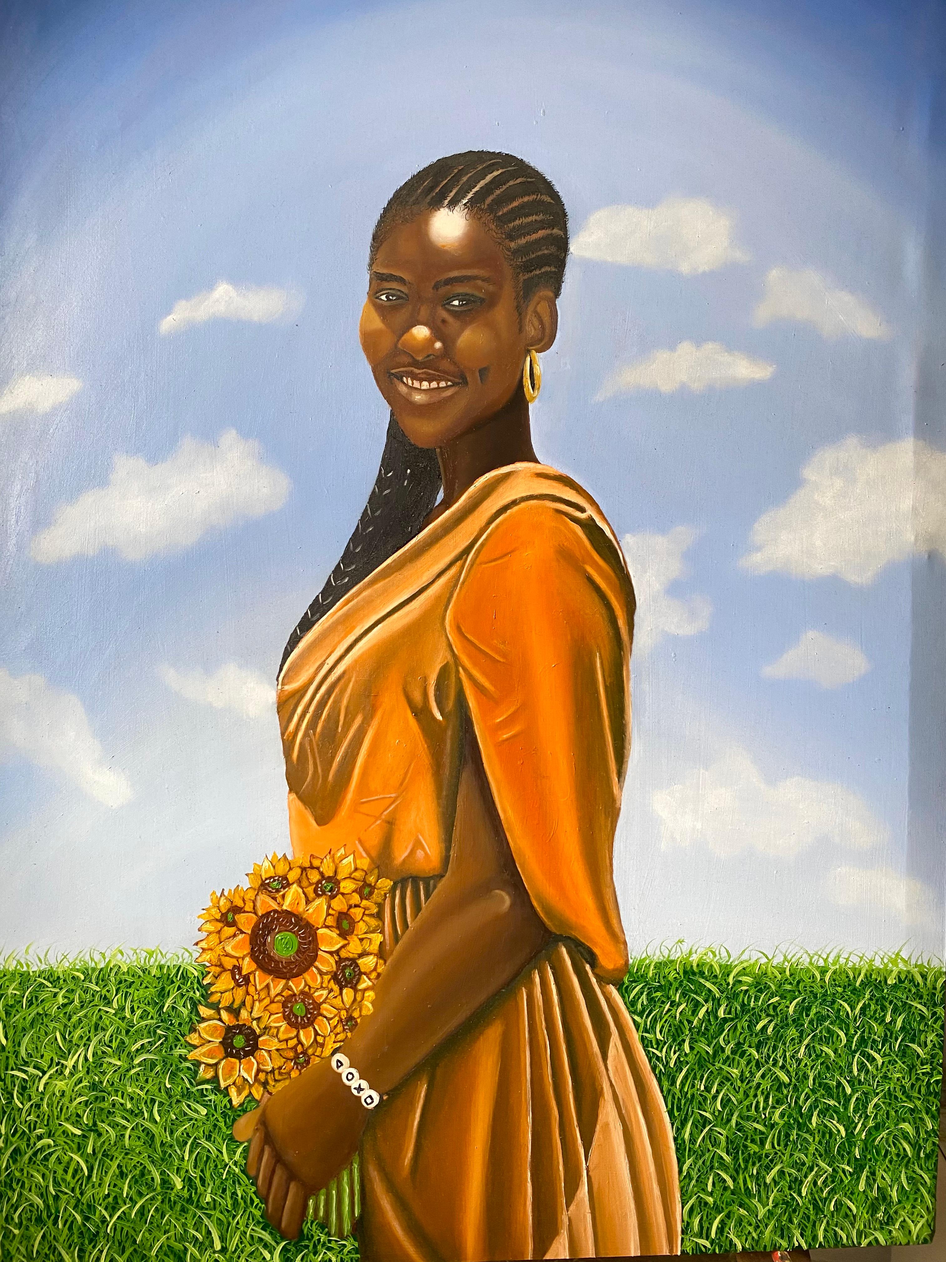 Tolulope Adigbo Figurative Painting – I Come Bearing Gifts, 2