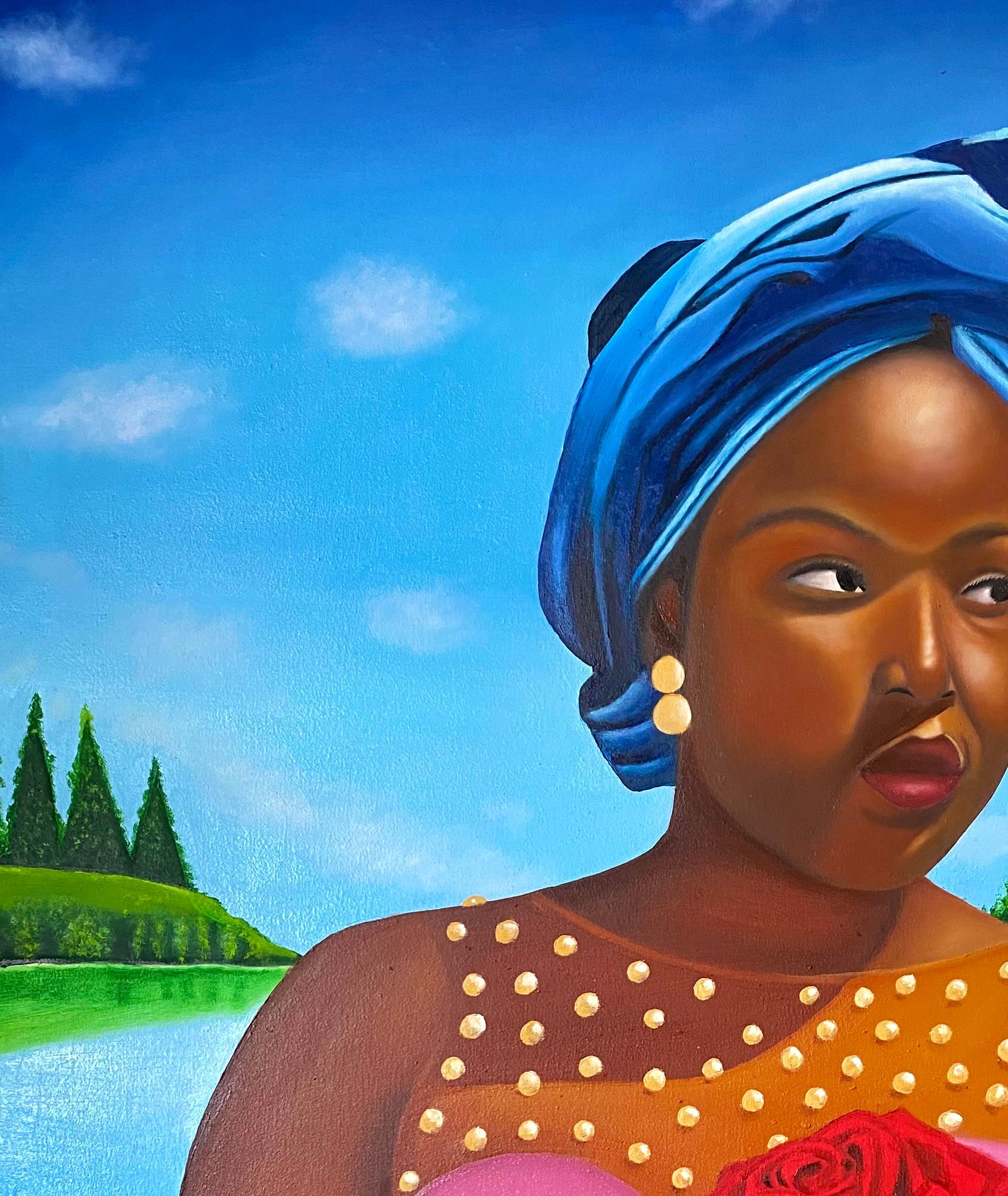 My Rose Is Yours Alone - 21. Jahrhundert Zeitgenössisch, Figuratives Porträt, Mode – Painting von Tolulope Adigbo