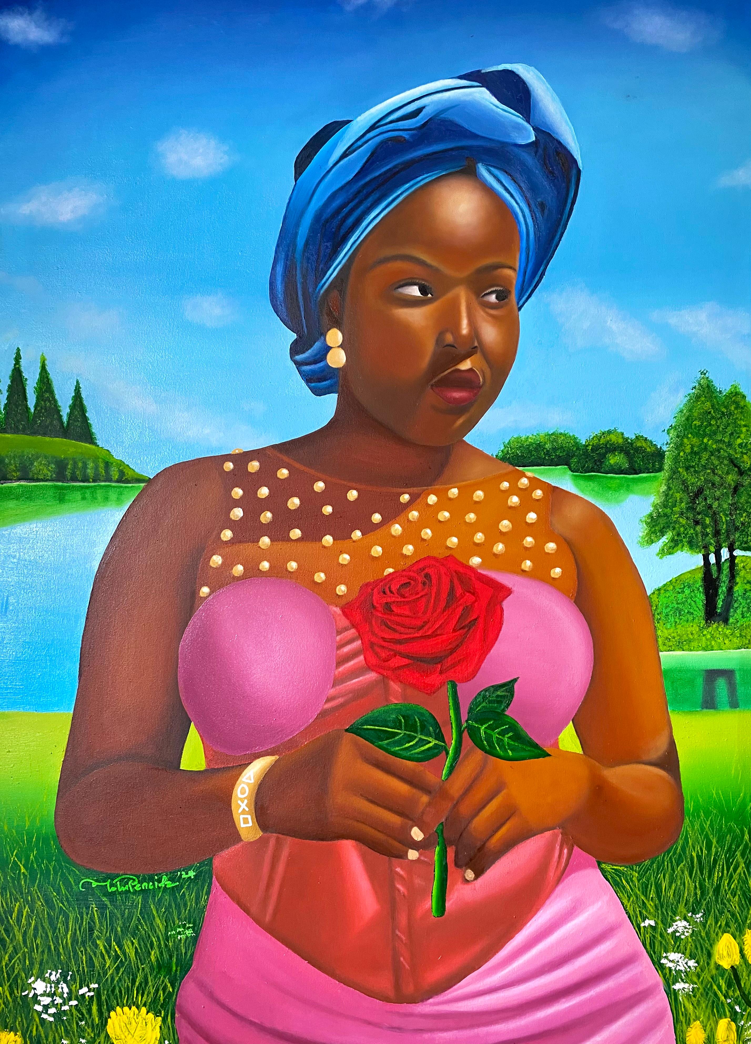 My Rose Is Yours Alone - 21st Century Contemporary, Ritratto figurativo, moda