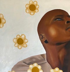 Psalm 121  -21st Century Contemporary, Figurative Portrait, Religious, Floral