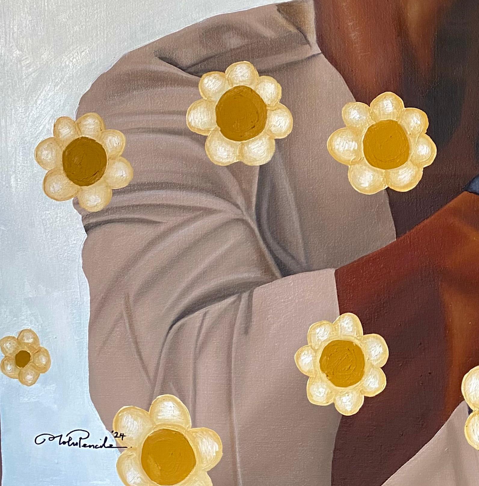 Salmo 121  -Siglo XXI Contemporáneo, Retrato figurativo, Religioso, Floral - Painting Expresionista de Tolulope Adigbo