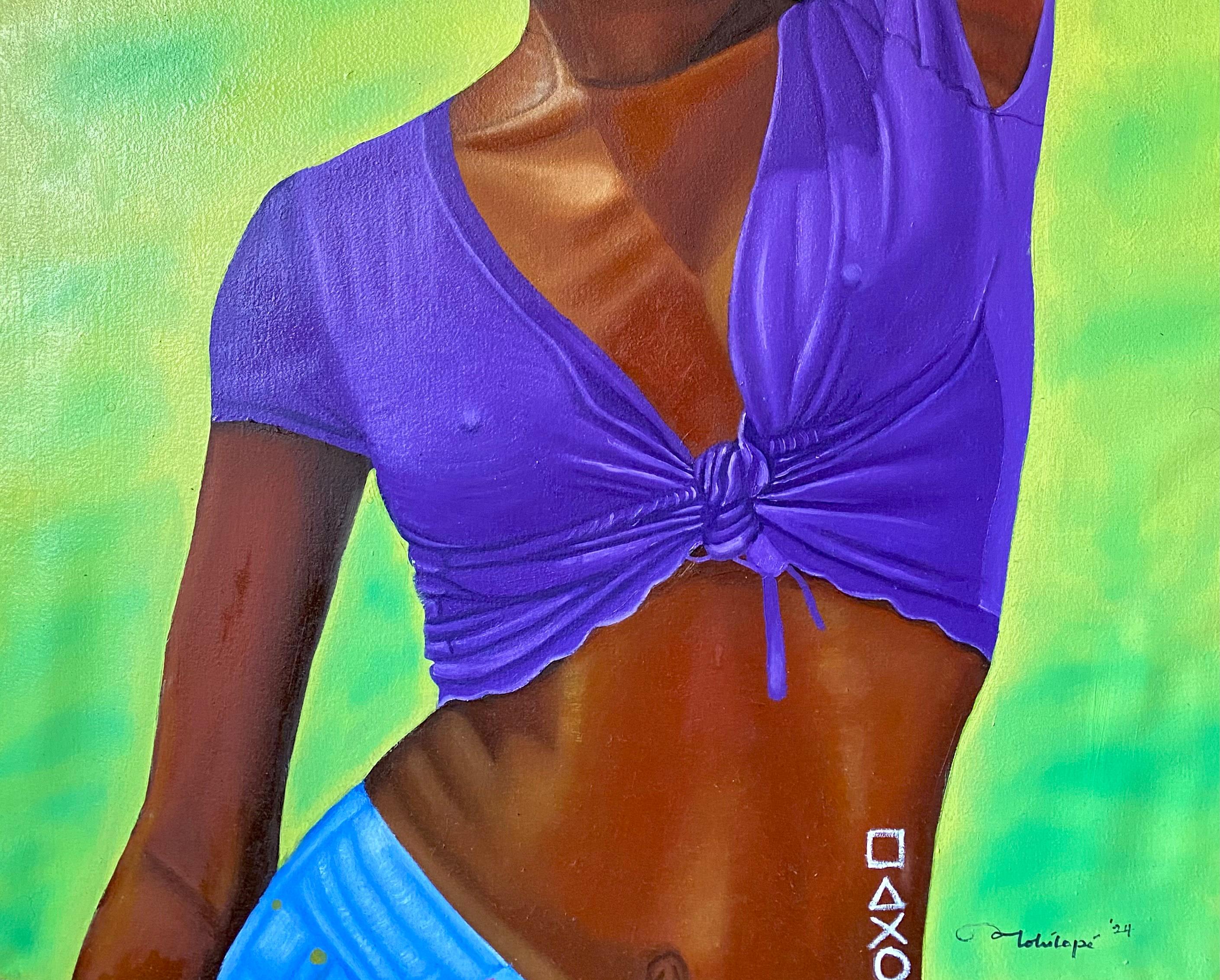 Riflessione  -21° Secolo Contemporaneo, Ritratto Figurativo, Moda, Donne - Painting Espressionista di Tolulope Adigbo