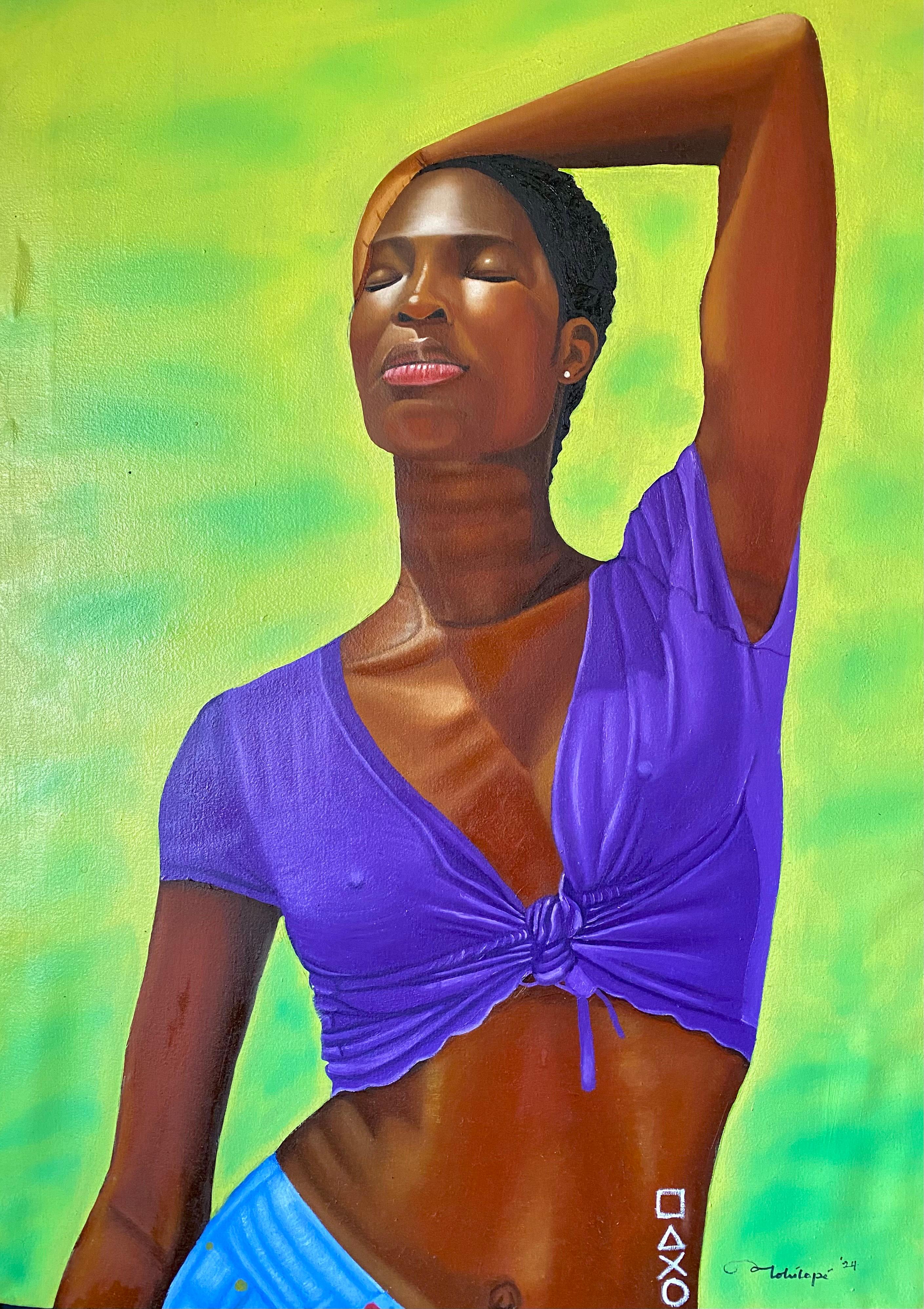 Figurative Painting di Tolulope Adigbo - Riflessione  -21° Secolo Contemporaneo, Ritratto Figurativo, Moda, Donne