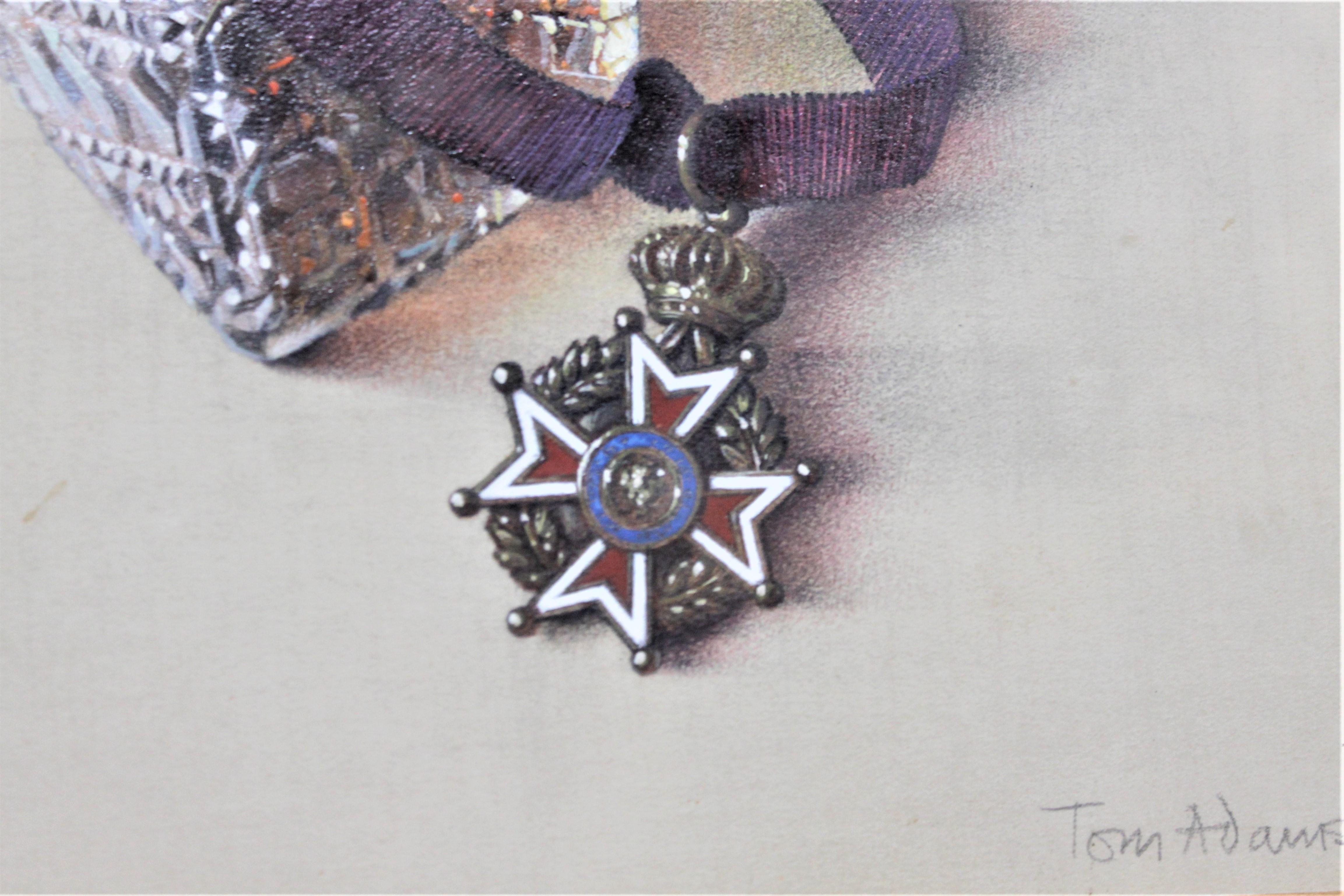 English Tom Adams Mixed-Media Painting Agatha Christie's Parker Pyne Investigates