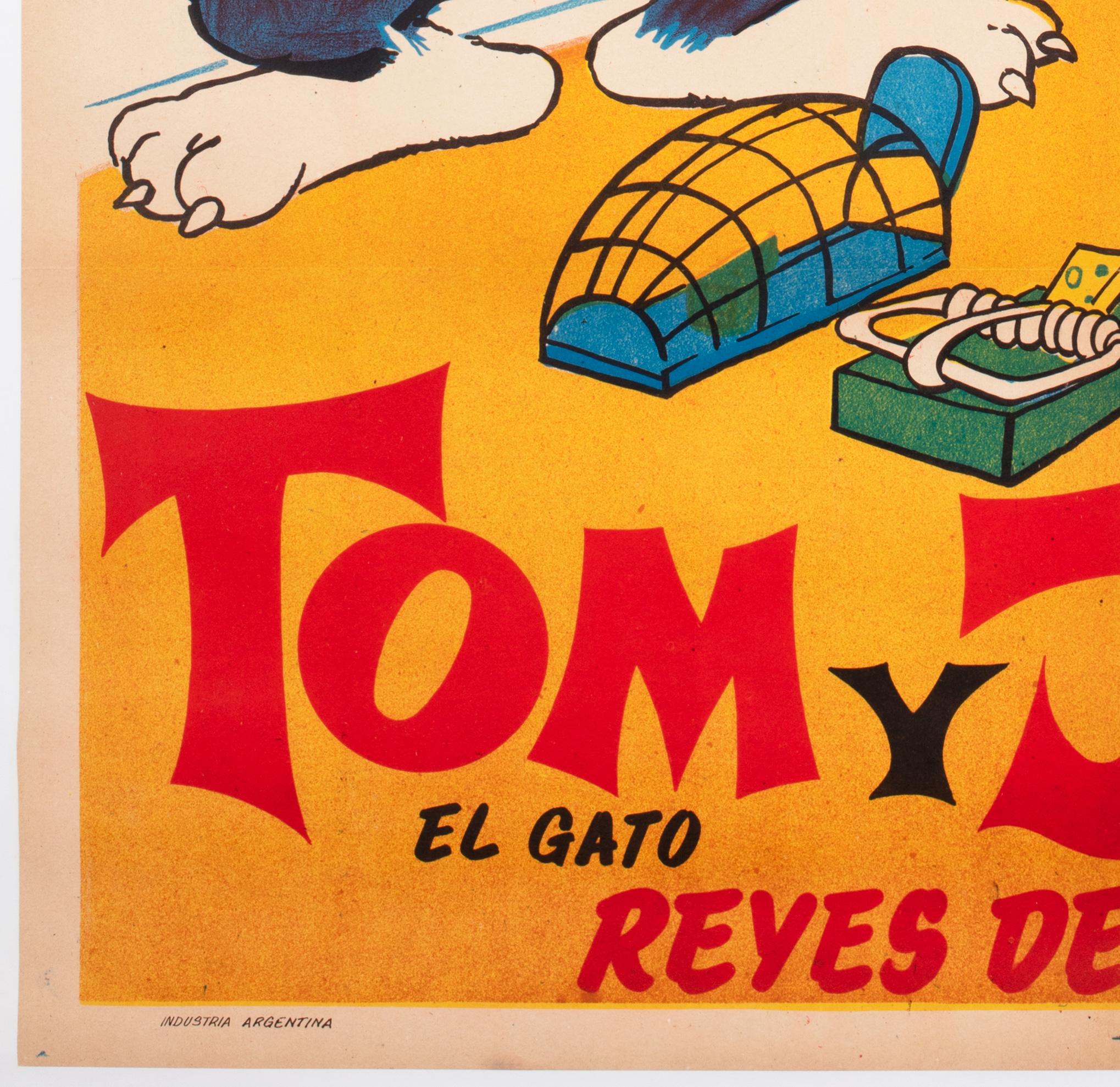 20th Century TOM AND JERRY 1950S Argentinian Film Movie Poster  For Sale