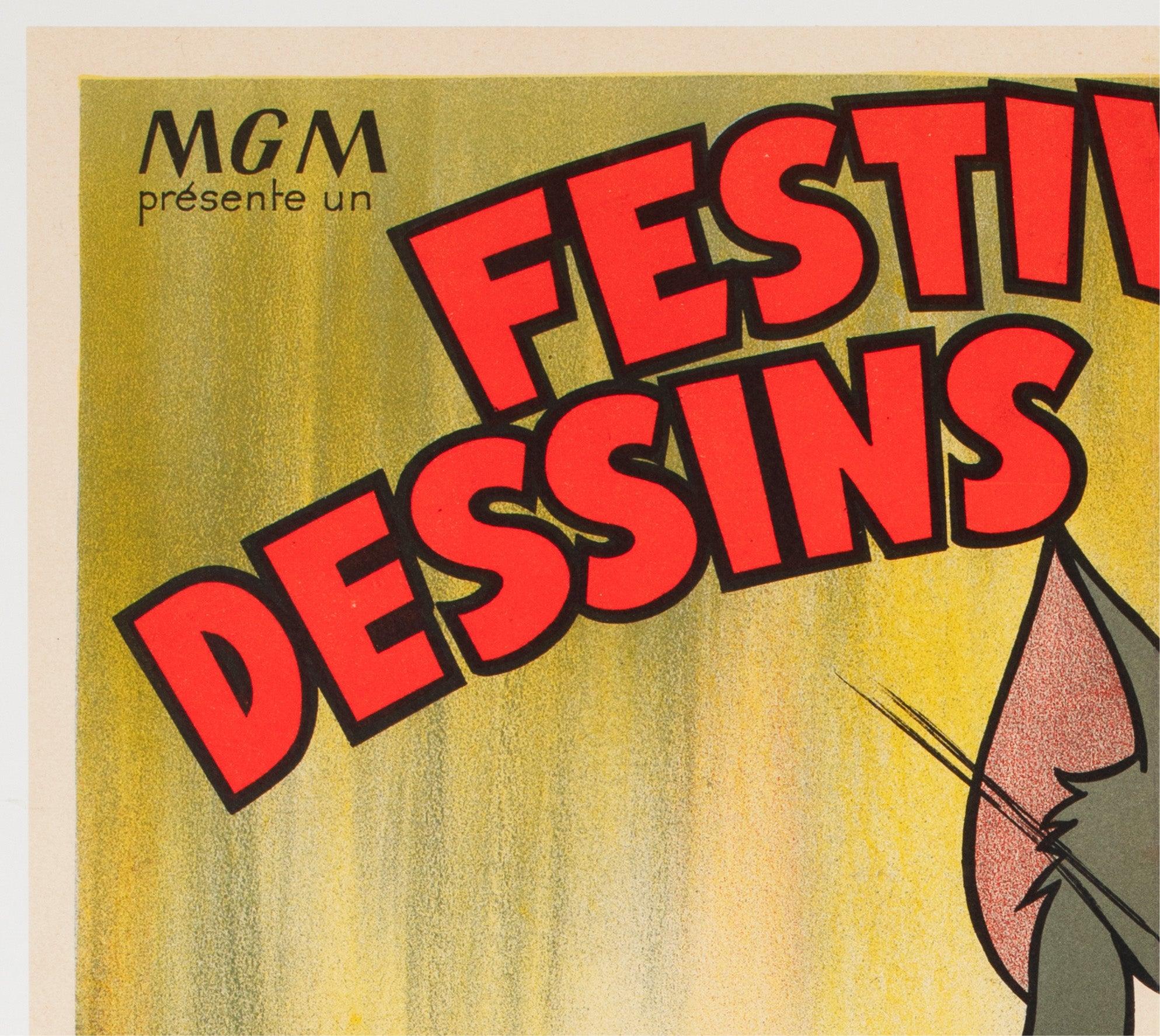 Francese Tom e Jerry 1954 Manifesto del festival del cinema francese in vendita