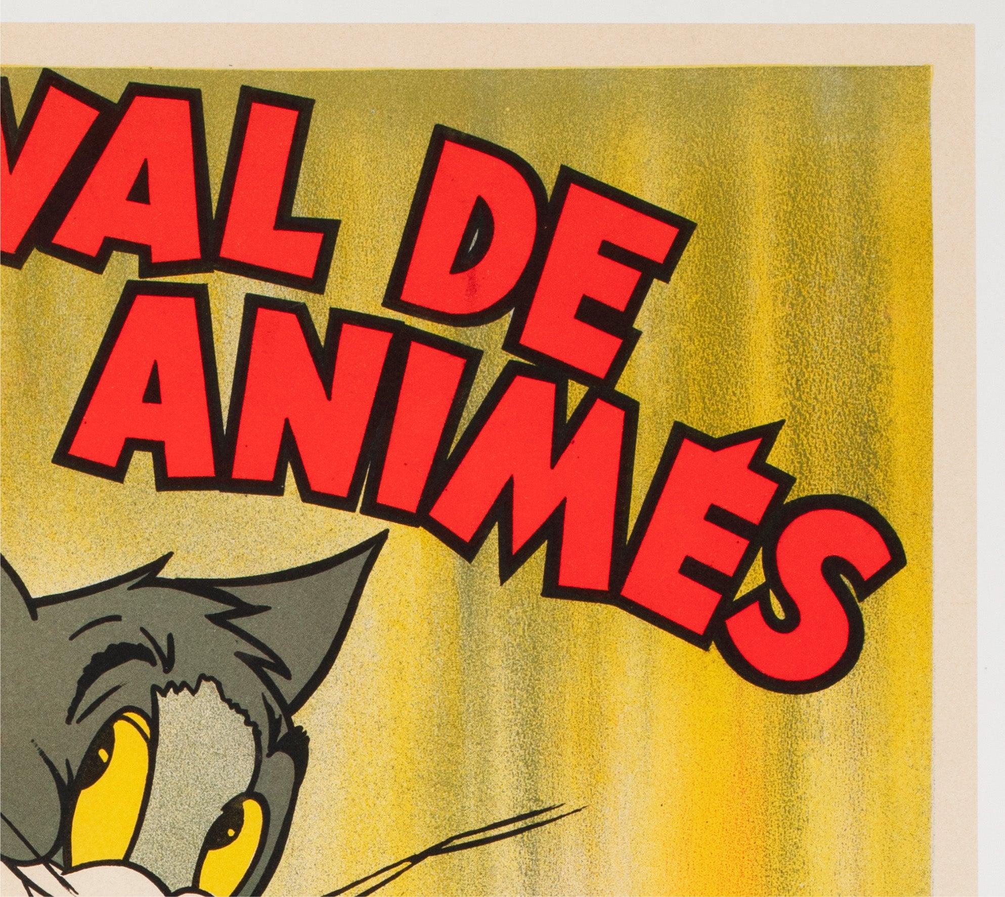 Tom e Jerry 1954 Manifesto del festival del cinema francese In condizioni ottime in vendita a Bath, Somerset
